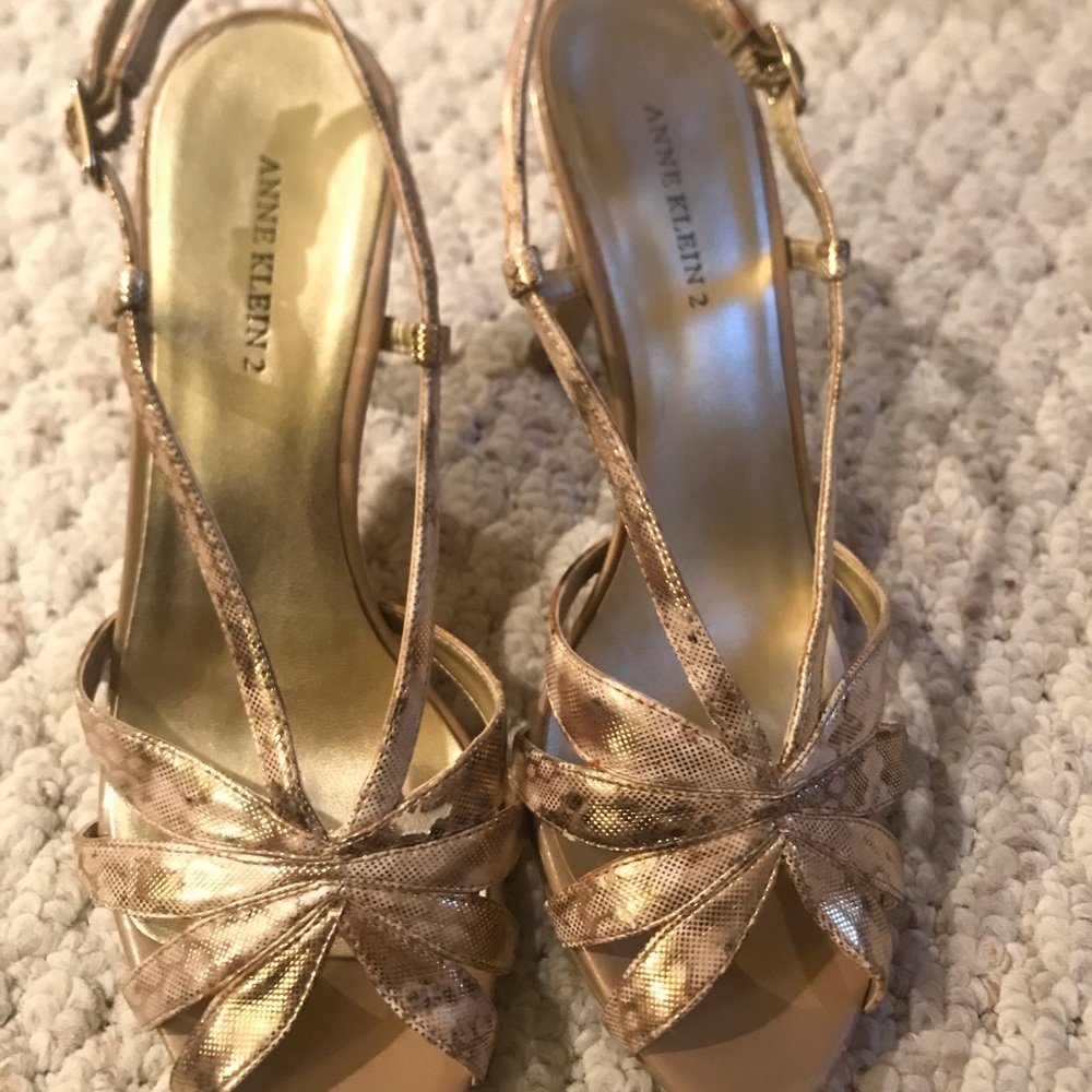 Gold Anne Klein shoes